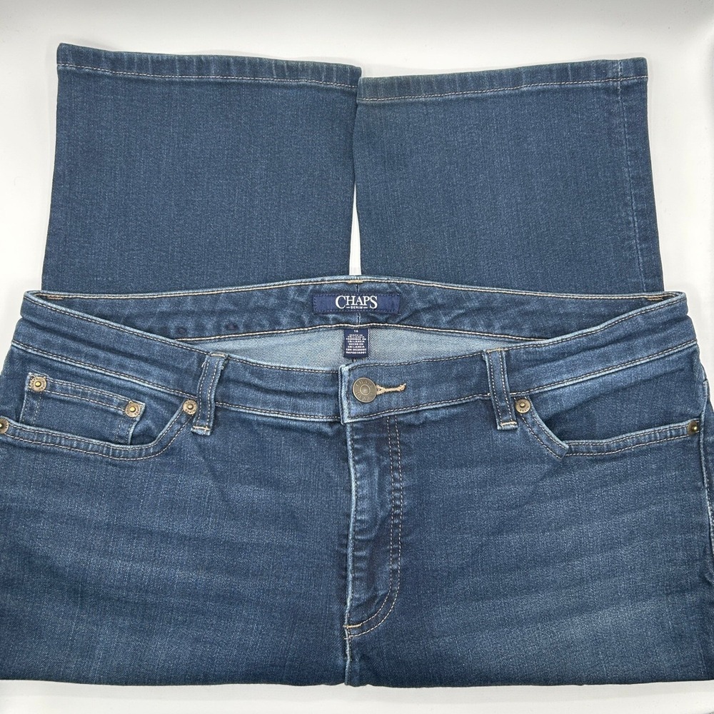 Chaps Denim Madden Straight Leg Jeans 16 Dark Wash Blue Classic Everyday Plus